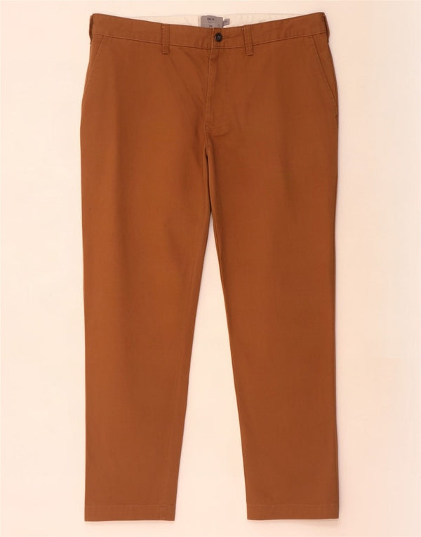 Marks & Spencer Mens Slim Chino Trousers W36 L29 Brown Cotton