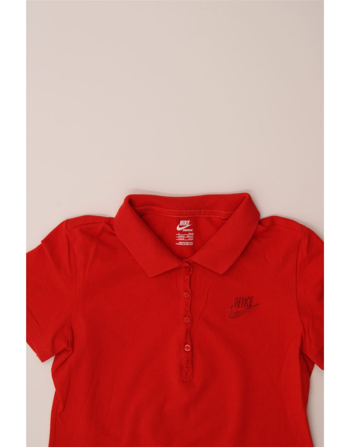 NIKE Womens Polo Shirt UK 14/16 Large Red Cotton Vintage Nike and Second-Hand Nike from Messina Hembry 