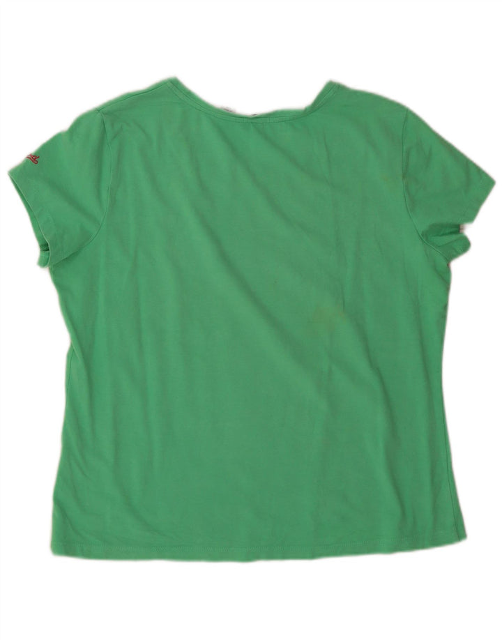 Izod Womens T-Shirt Top UK 16 Large Green Cotton