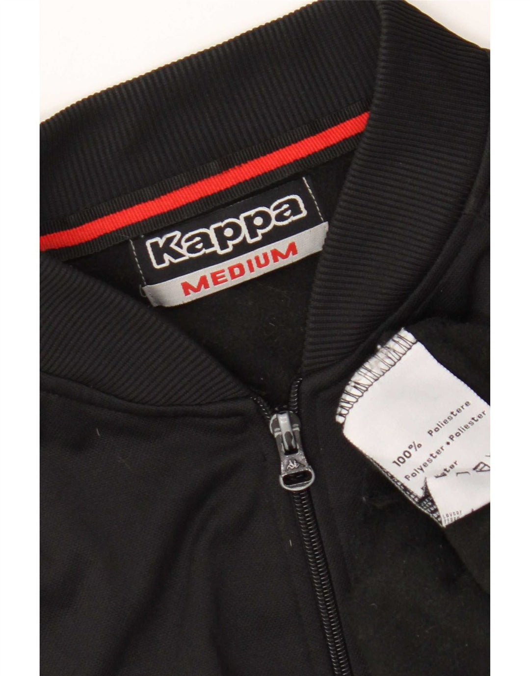 Kappa Mens Tracksuit Top Jacket Medium Black Polyester
