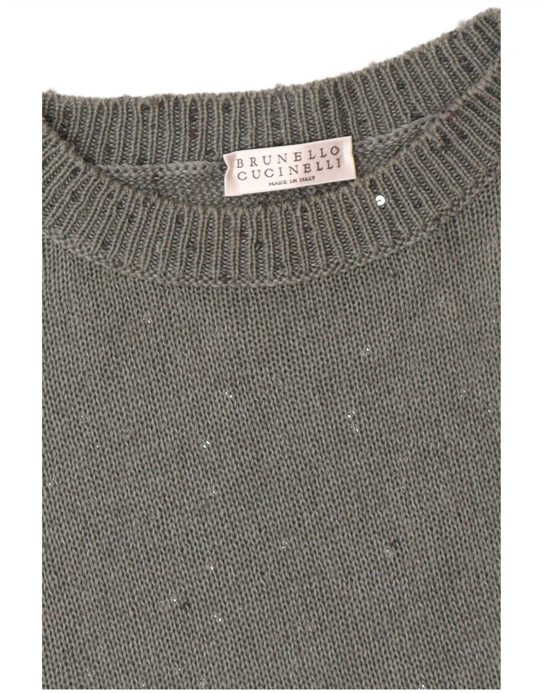 BRUNELLO CUCINELLI Womens Crew Neck Jumper Sweater UK 12 Medium Grey