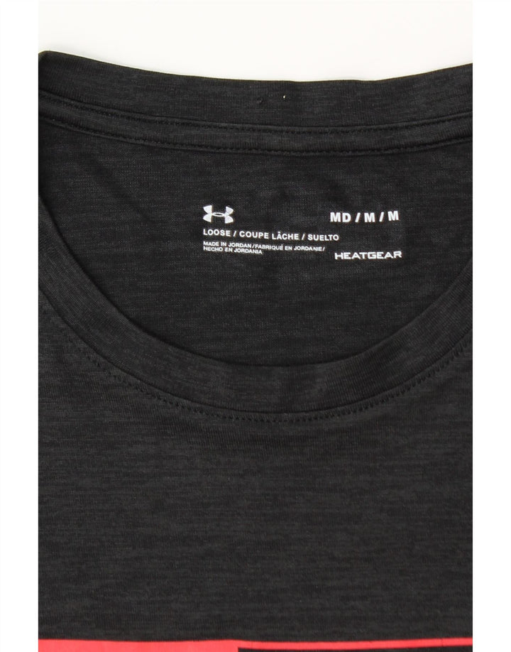UNDER ARMOUR Mens Heat Gear Graphic T-Shirt Top Medium Black