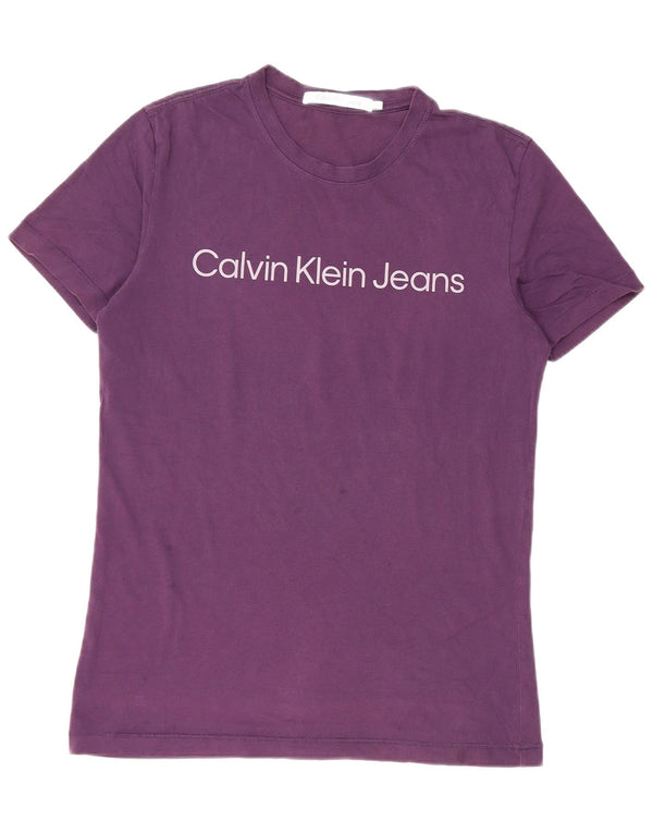 Calvin Klein Jeans Mens Graphic T-Shirt Top Large Purple