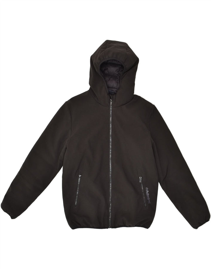 VINTAGE Boys Hooded Padded Jacket 11-12 Years Black Polyester | Vintage Vintage | Thrift | Second-Hand Vintage | Used Clothing | Messina Hembry 