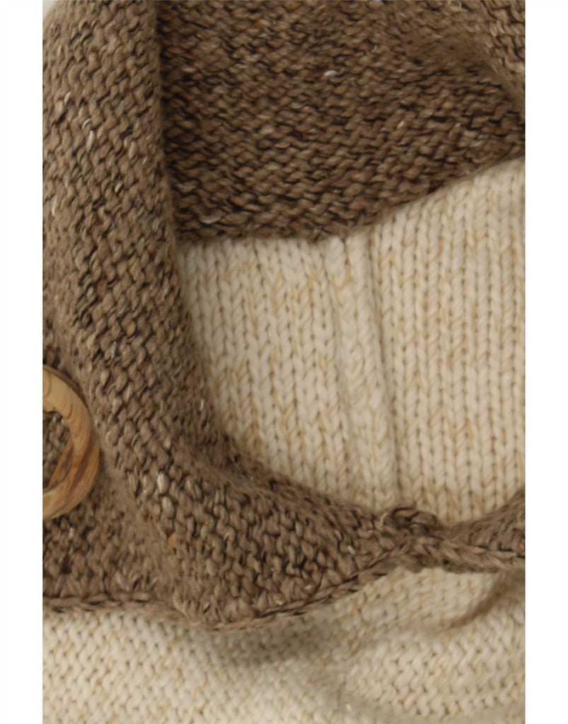 VINTAGE Womens Poncho Jumper One Size Beige Wool Vintage Vintage and Second-Hand Vintage from Messina Hembry 