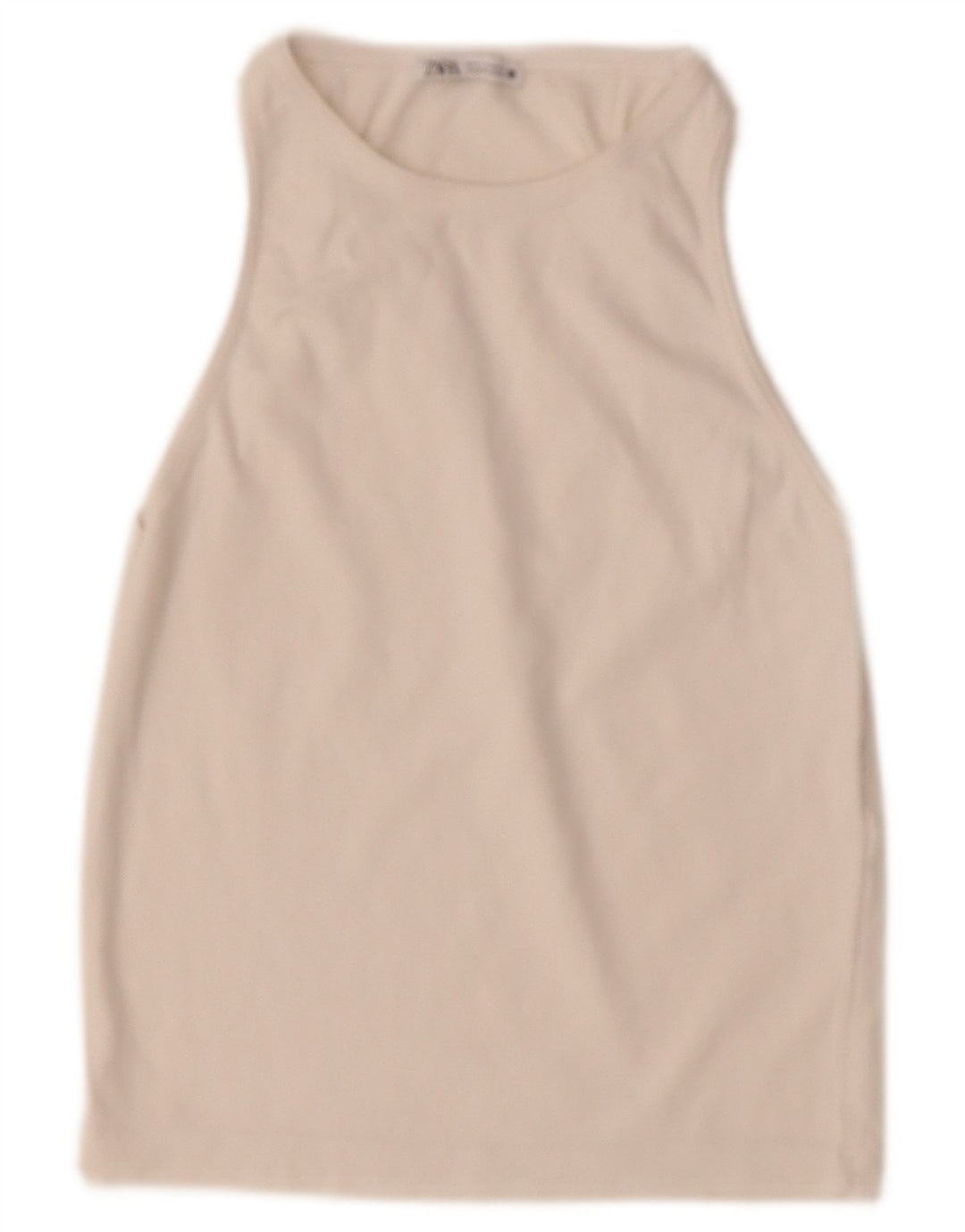ZARA Womens Crop Vest Top UK 12 Medium Off White