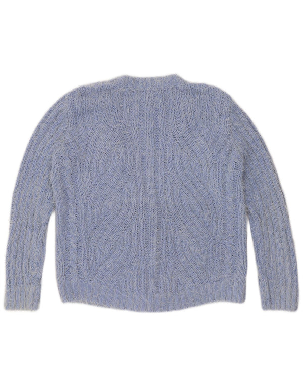 Marks & Spencer Womens Cardigan Sweater UK 14 Medium Blue Polyester