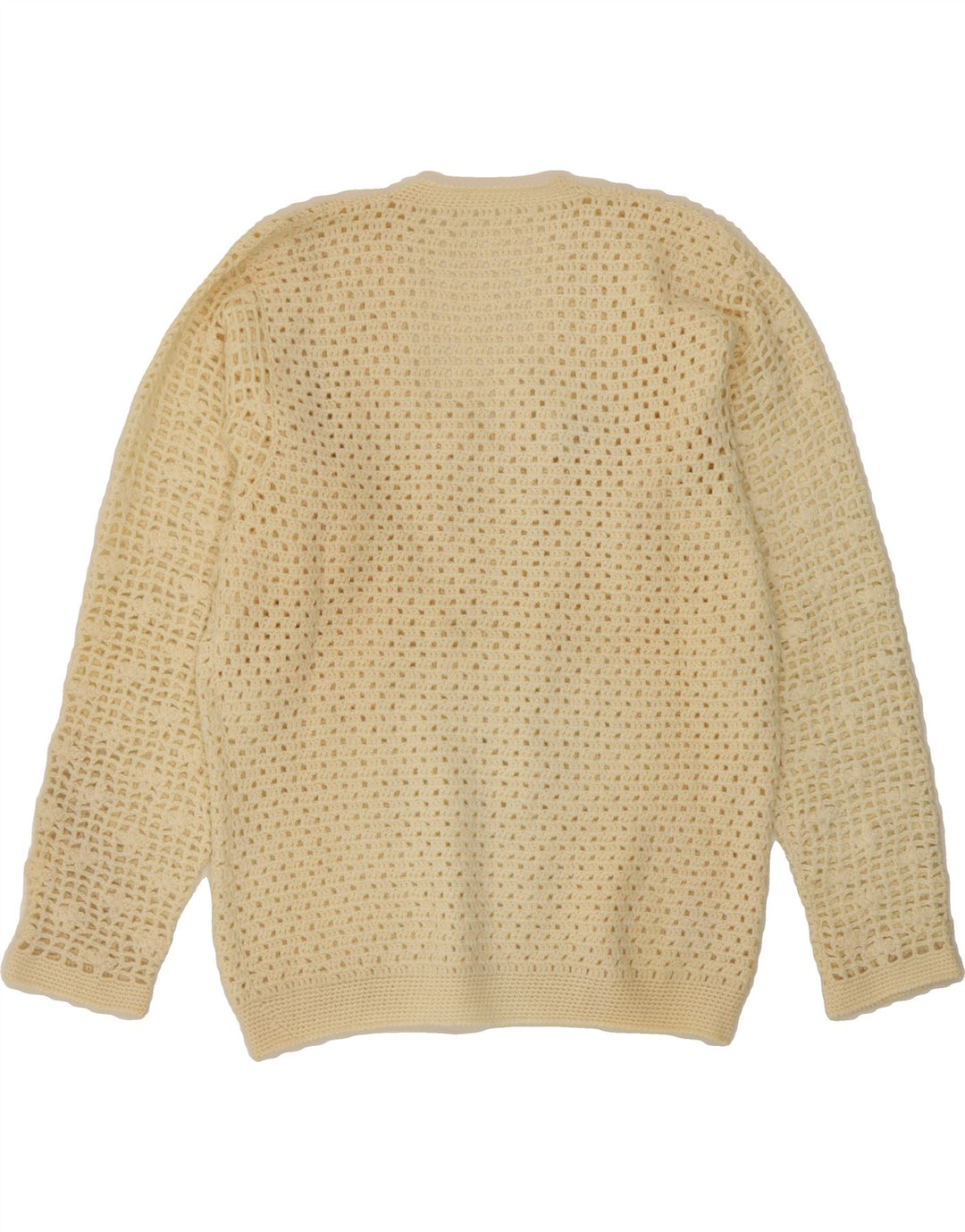 VINTAGE Womens Boat Neck Jumper Sweater UK 14 Medium Beige Vintage Vintage and Second-Hand Vintage from Messina Hembry 