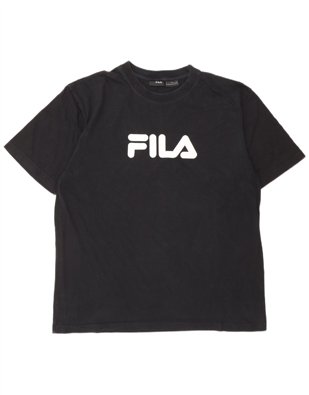 FILA Mens Graphic T-Shirt Top XL Black Cotton