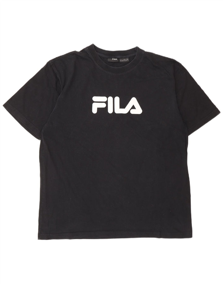 FILA Mens Graphic T-Shirt Top XL Black Cotton