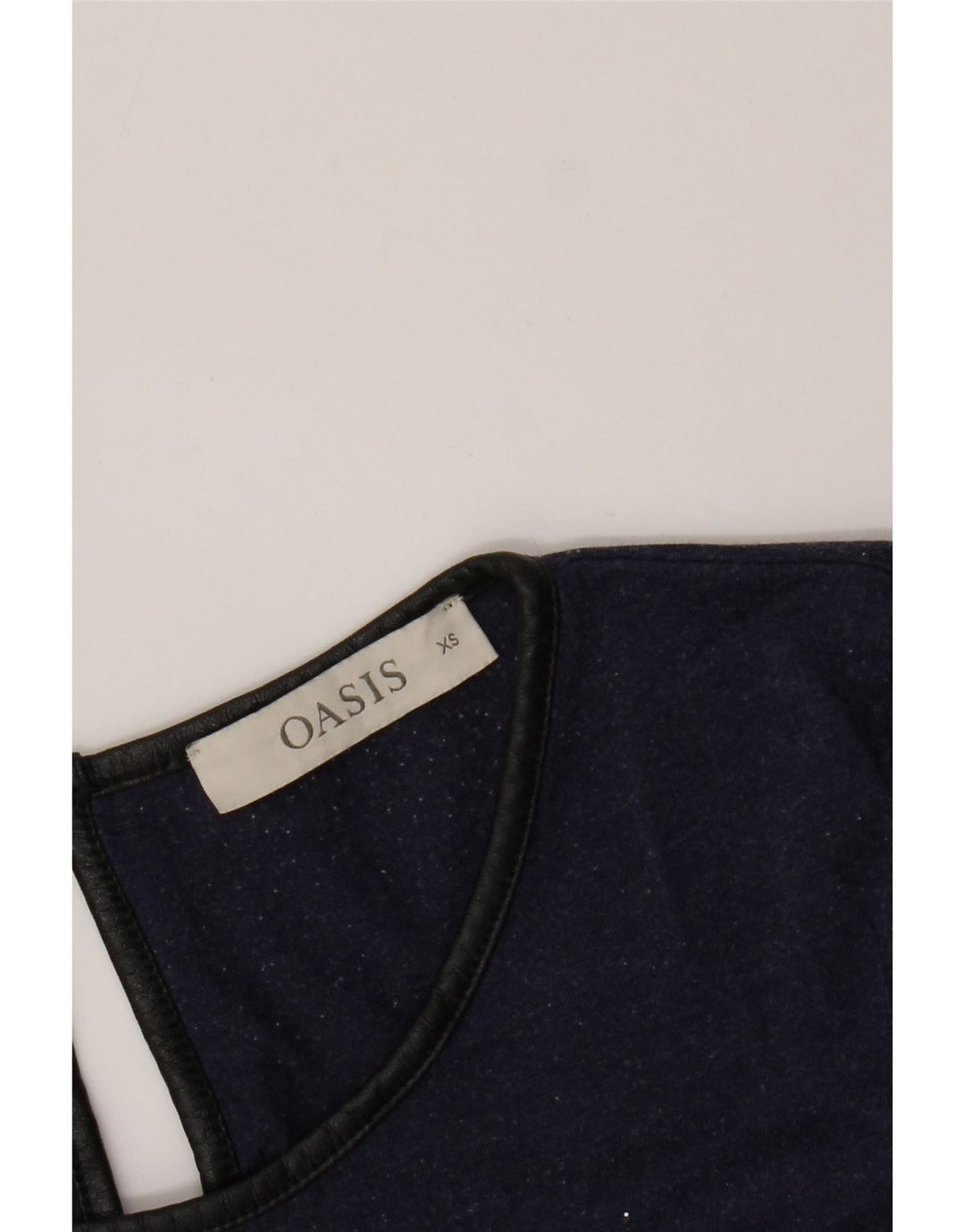 Oasis Womens Top Long Sleeve UK 6 XS Navy Blue Viscose