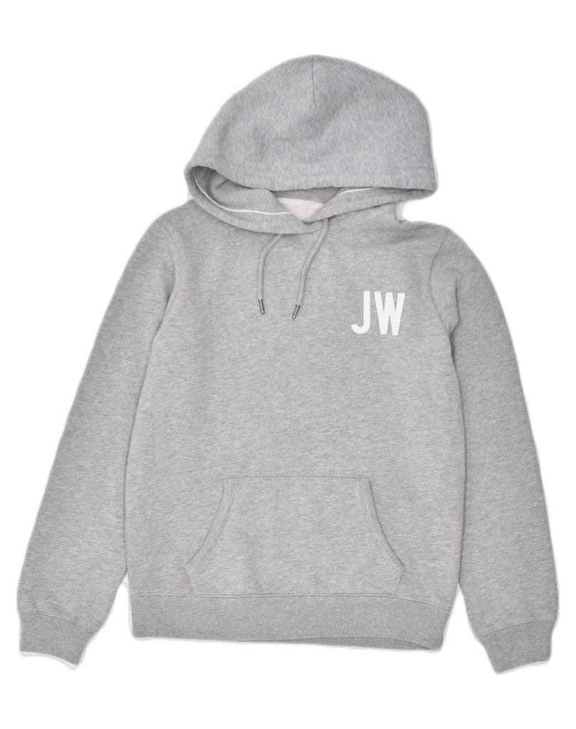 JACK WILLS Womens Graphic Hoodie Jumper UK 12 Medium Grey Cotton | Vintage | Thrift | Second-Hand | Used Clothing | Messina Hembry 