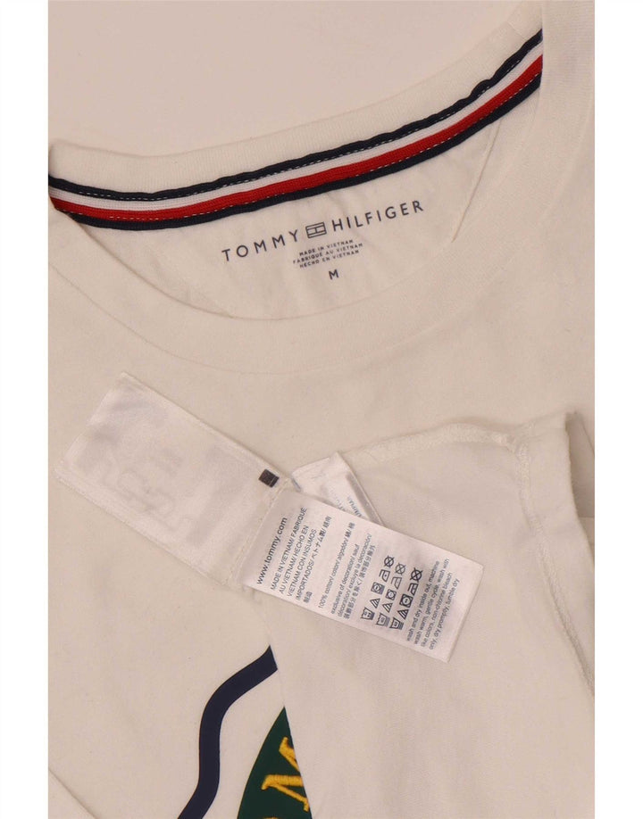 Tommy Hilfiger Mens Graphic T-Shirt Top Medium White Cotton