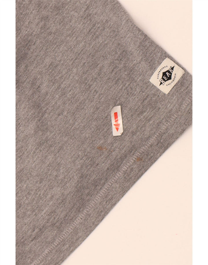 Bear Mens Graphic T-Shirt Top XL Grey Flecked Polyester