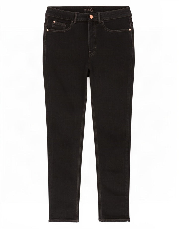 Marks & Spencer Womens Magic Slim Jeans UK 12 Medium W28 L28 Black Cotton