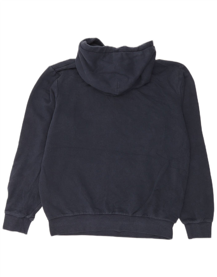 Jack & Jones Mens Graphic Hoodie Jumper Medium Navy Blue Cotton