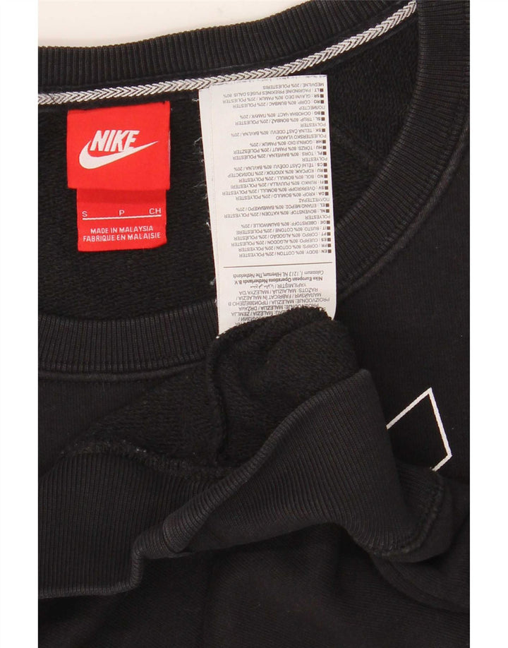 Nike Womens Oversized Crop Graphic Sweatshirt Jumper UK 10 Small Black