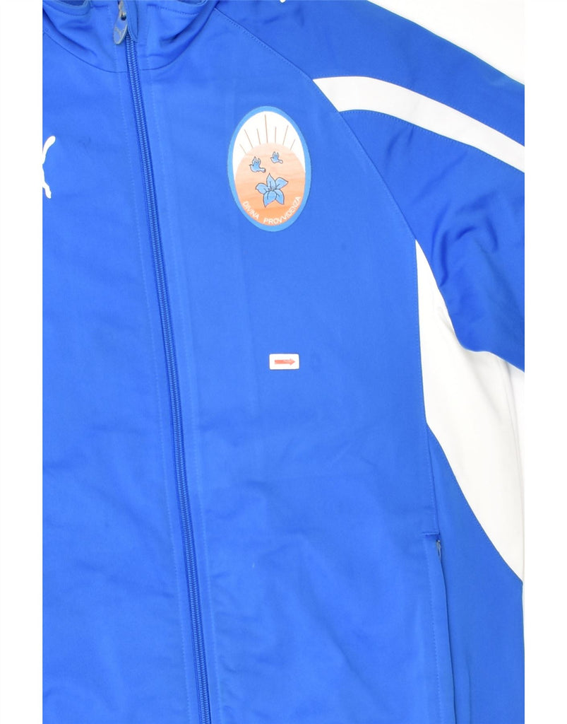 PUMA Boys Graphic Tracksuit Top Jacket 13-14 Years Blue Colourblock | Vintage Puma | Thrift | Second-Hand Puma | Used Clothing | Messina Hembry 