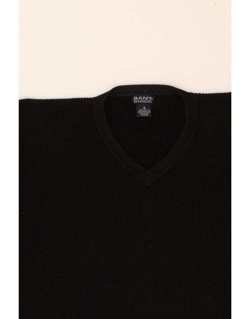 GANT Mens V-Neck Jumper Sweater Medium Black Cotton Vintage Gant and Second-Hand Gant from Messina Hembry 