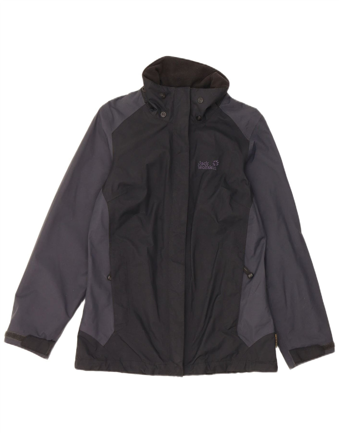 Jack Wolfskin Womens Rain Jacket UK 8 Small Black Colourblock
