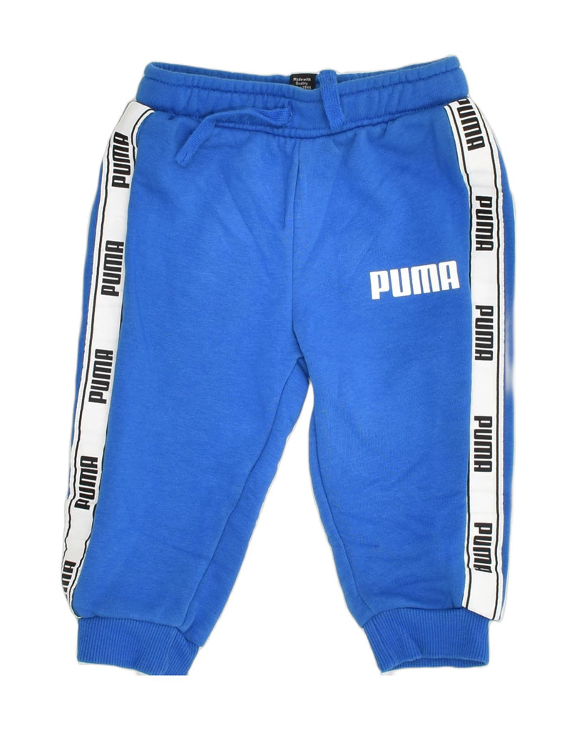 PUMA Baby Boys Joggers Tracksuit Trousers 12-18 Months Blue Cotton | Vintage Puma | Thrift | Second-Hand Puma | Used Clothing | Messina Hembry 