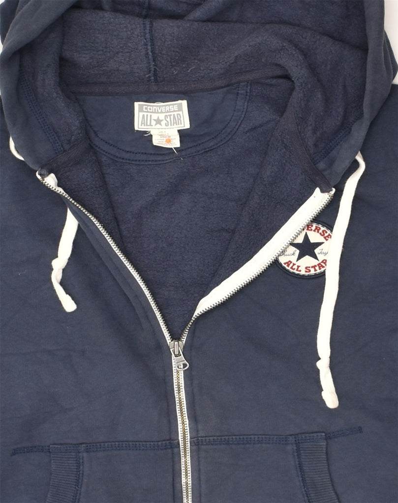 CONVERSE Mens Zip Hoodie Sweater Small Navy Blue Cotton | Vintage Converse | Thrift | Second-Hand Converse | Used Clothing | Messina Hembry 