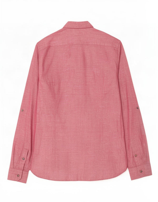 Ted Baker Mens Shirt Size 4 Large Pink Linen