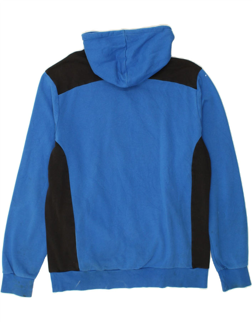 PUMA Mens Hoodie Jumper XL Blue Colourblock Cotton | Vintage Puma | Thrift | Second-Hand Puma | Used Clothing | Messina Hembry 