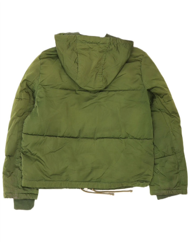 Topshop Womens Hooded Oversized Padded Jacket UK 10 Small  Khaki Polyester