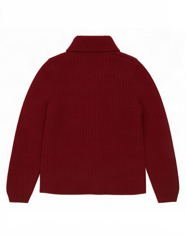 Vintage Womens Cardigan Sweater UK 14 Medium Burgundy