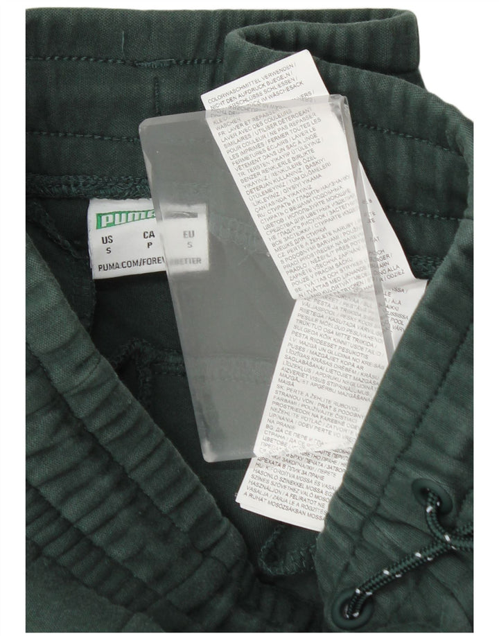 Puma Mens Tracksuit Trousers Joggers Small  Green Cotton