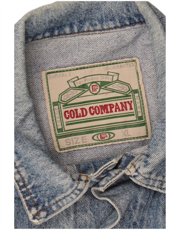 VINTAGE Mens Denim Jacket UK 42 XL Blue