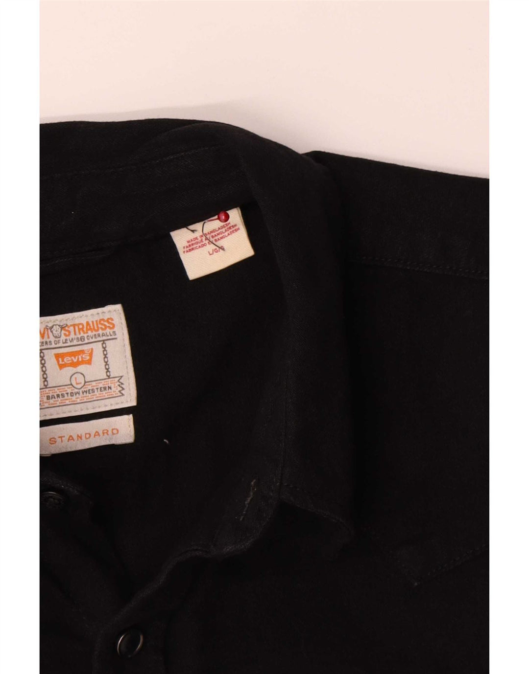 Levi's Mens Standard Denim Shirt Large Black Cotton
