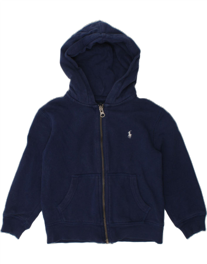 POLO RALPH LAUREN Boys Zip Hoodie Sweater 3-4 Years Navy Blue Cotton | Vintage Polo Ralph Lauren | Thrift | Second-Hand Polo Ralph Lauren | Used Clothing | Messina Hembry 