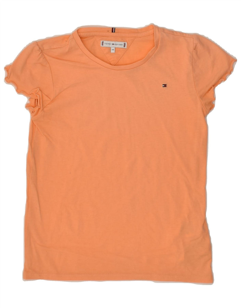 TOMMY HILFIGER Girls T-Shirt Top 9-10 Years Orange Cotton | Vintage Tommy Hilfiger | Thrift | Second-Hand Tommy Hilfiger | Used Clothing | Messina Hembry 