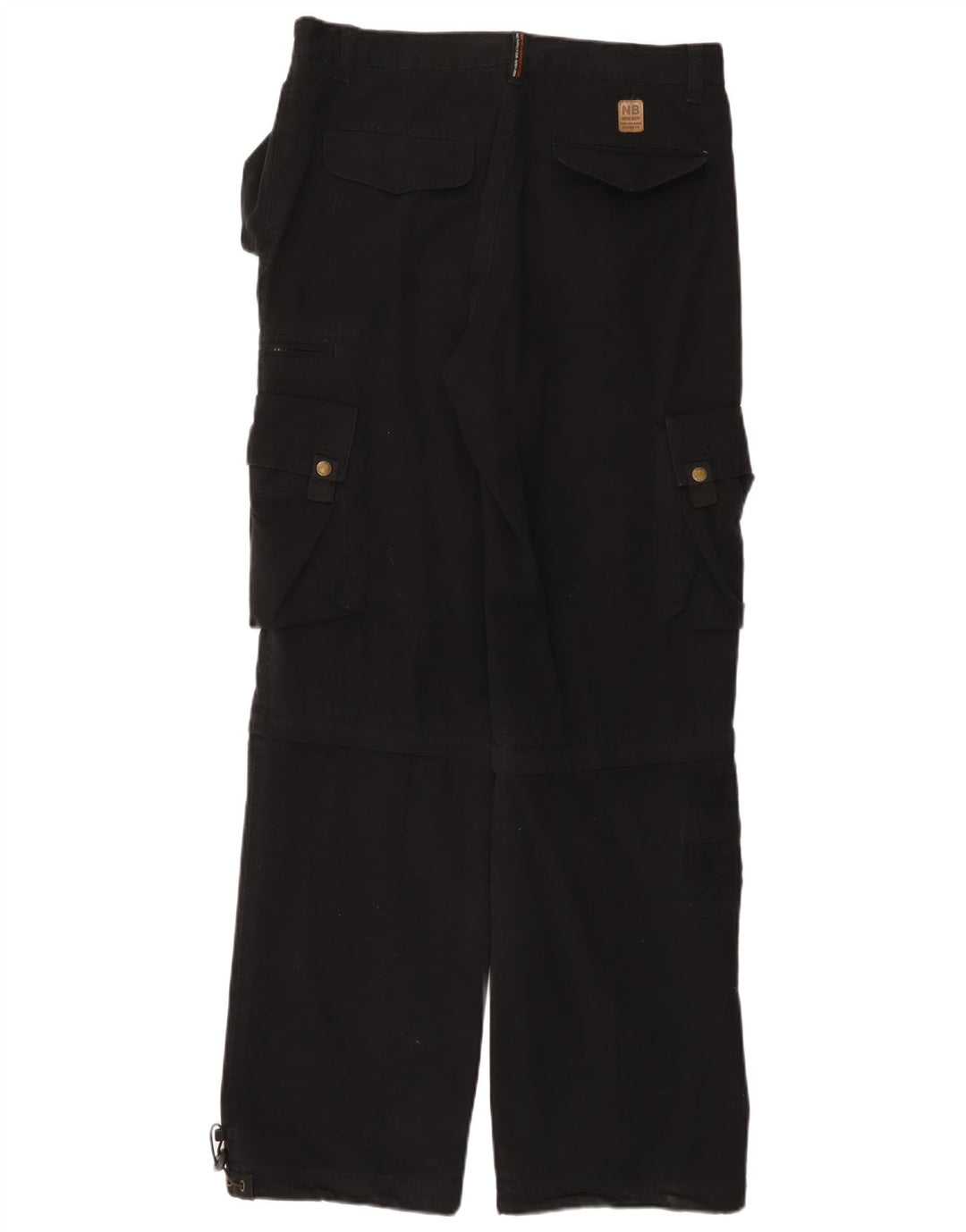 Vintage Mens Straight Cargo Trousers W33 L33 Black