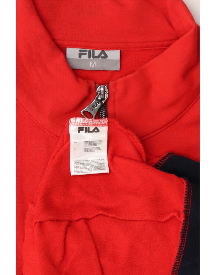 Fila Mens Tracksuit Top Jacket Medium Red Colourblock Cotton