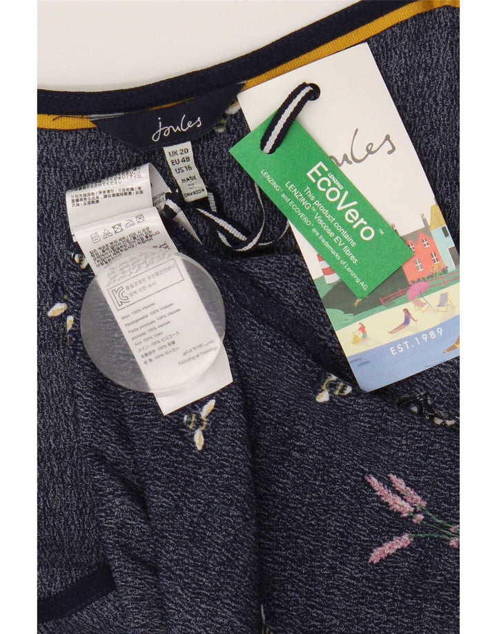 Joules Womens Abstract Pattern Cami Top UK 20 2XL Navy Blue Viscose