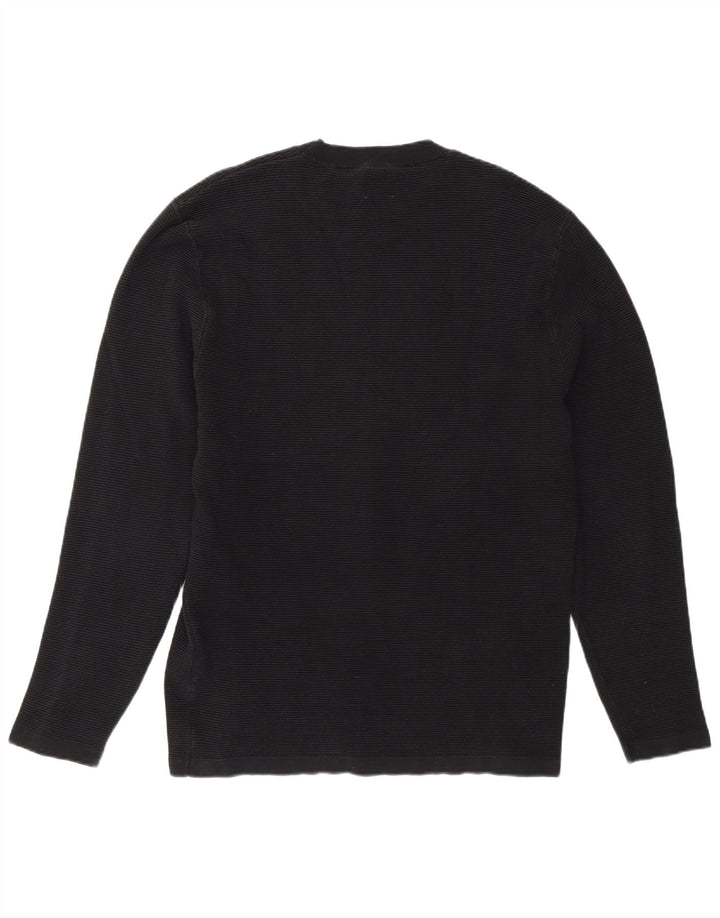 Zara Mens Crew Neck Jumper Sweater Large Black
