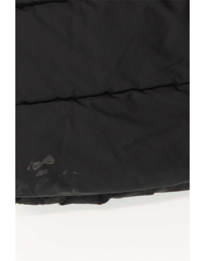 Superdry Womens Graphic Hooded Padded Jacket UK 8 Small Black Polyester