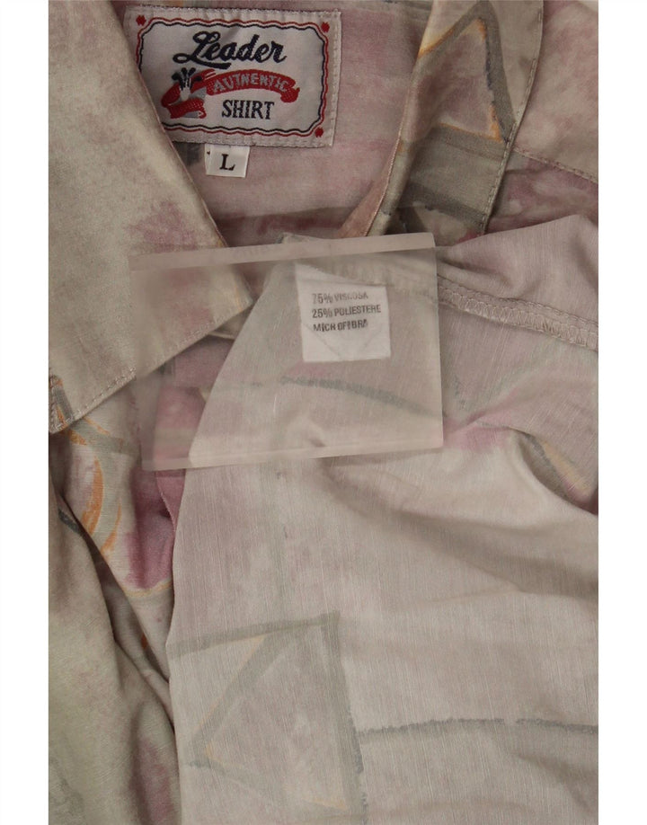 Leader Mens Shirt Large Multicoloured Patchwork Viscose