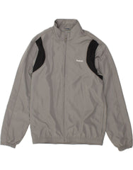 REEBOK Mens Tracksuit Top Jacket Medium Grey Colourblock Polyester