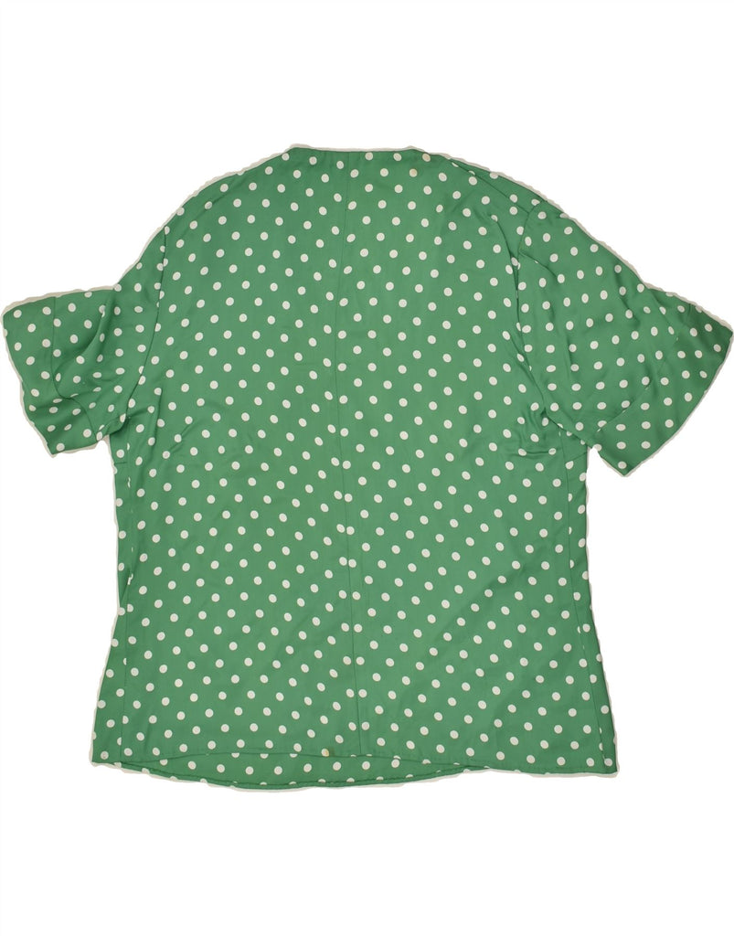 VINTAGE Womens Blouse Top UK 12 Medium Green Polka Dot | Vintage Vintage | Thrift | Second-Hand Vintage | Used Clothing | Messina Hembry 