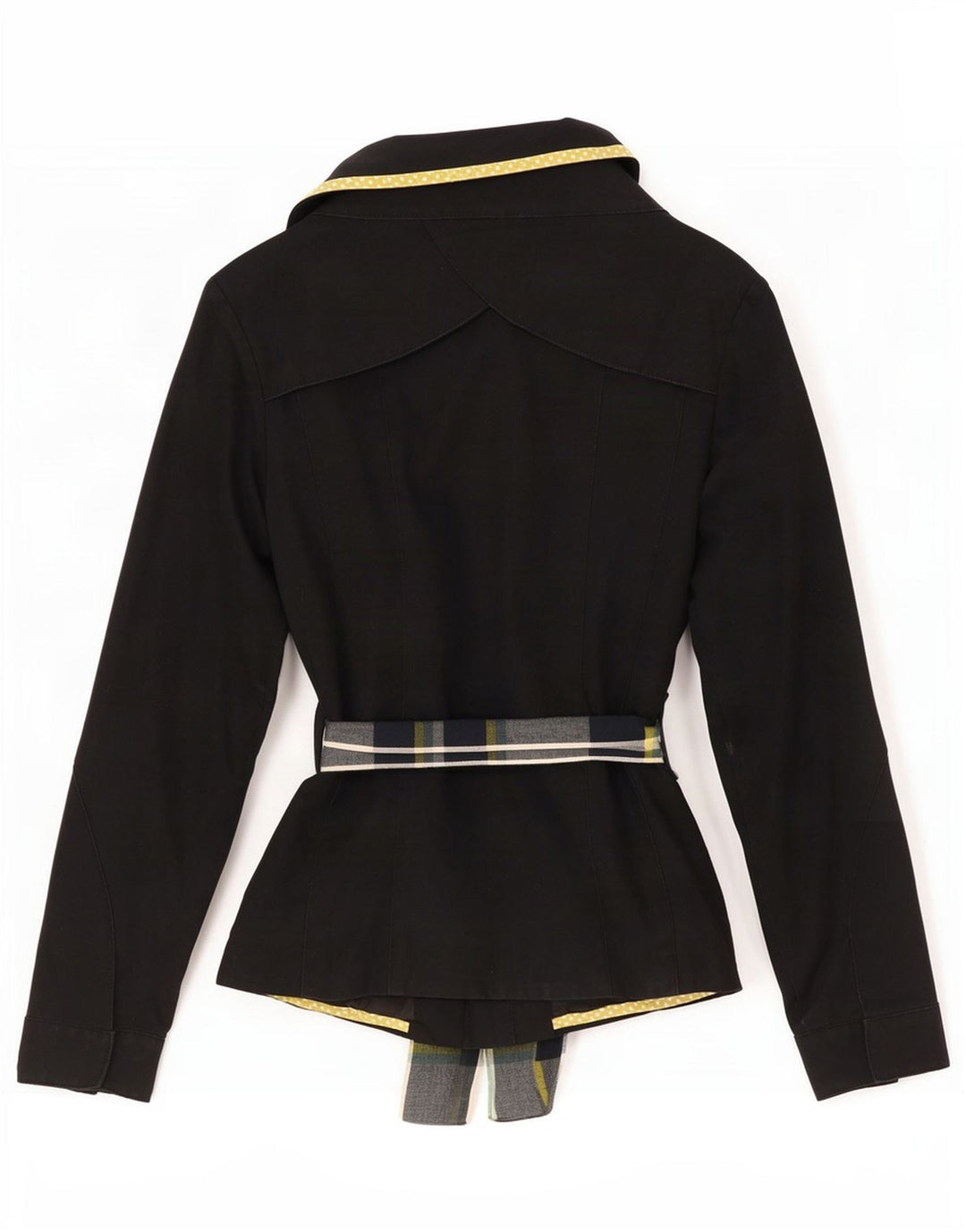 Vila Womens Short Overcoat UK 10 Small Black Cotton