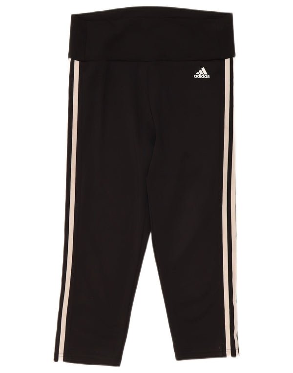 Adidas Womens Aeroready Capri Leggings UK 12/14 Medium Black Polyester