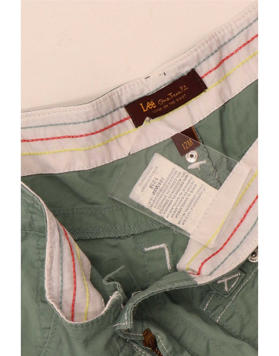 Lee Womens Casual Shorts US 12 Large W32 Green Cotton