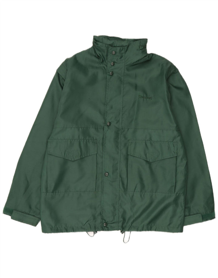 Spalding Mens Loose Fit Hooded Rain Jacket UK 38 Medium Green Polyamide