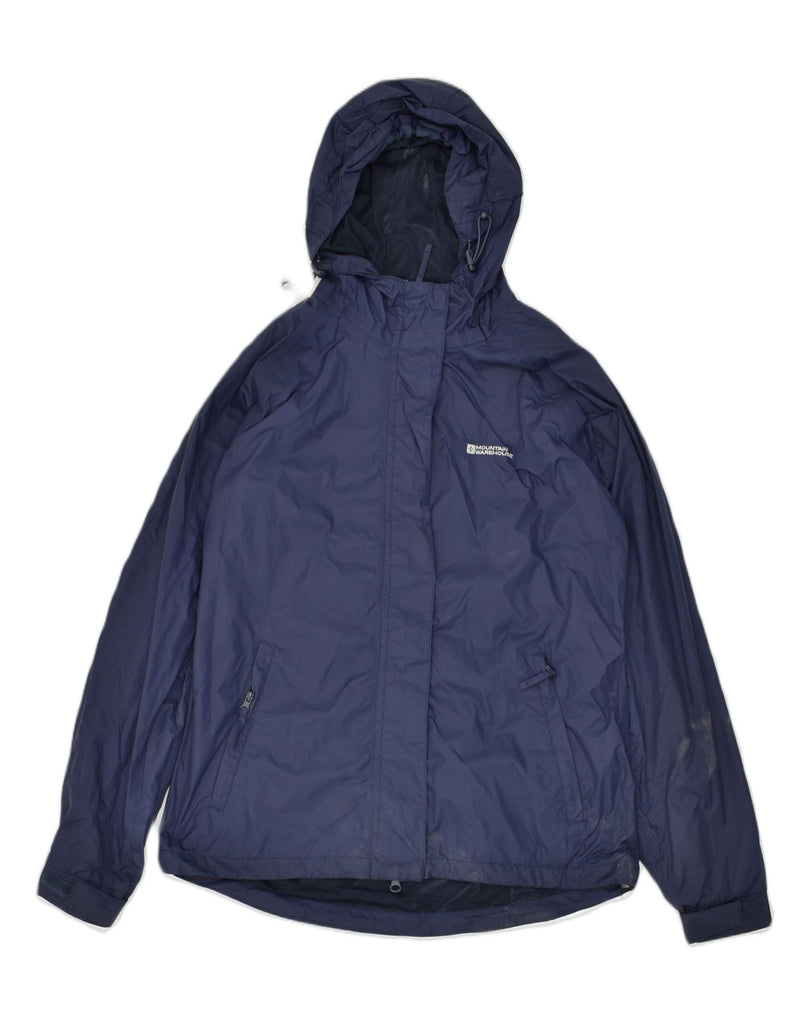 MOUNTAIN WAREHOUSE Womens Hooded Rain Jacket UK 10 Small Navy Blue | Vintage Mountain Warehouse | Thrift | Second-Hand Mountain Warehouse | Used Clothing | Messina Hembry 