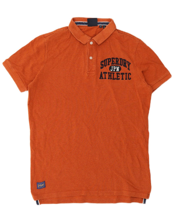 Superdry Mens Graphic Polo Shirt Medium Orange Cotton