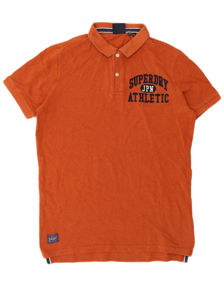 Superdry Mens Graphic Polo Shirt Medium Orange Cotton